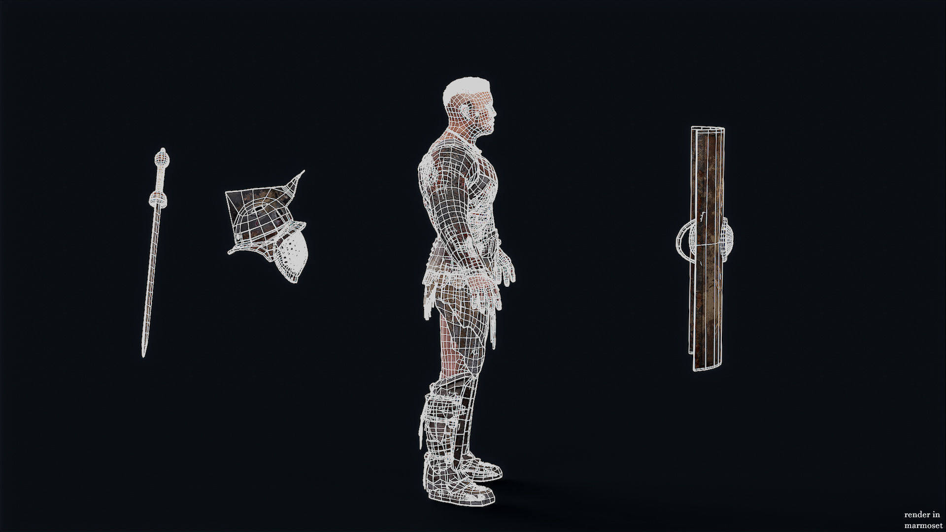 GLADIATOR MURMILLO UNDEAD1 Low-poly 3D model_12