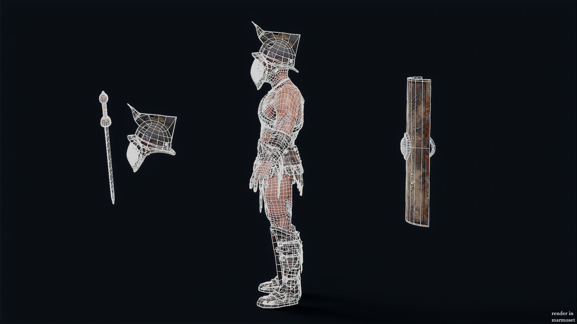 GLADIATOR MURMILLO UNDEAD1 Low-poly 3D model_13