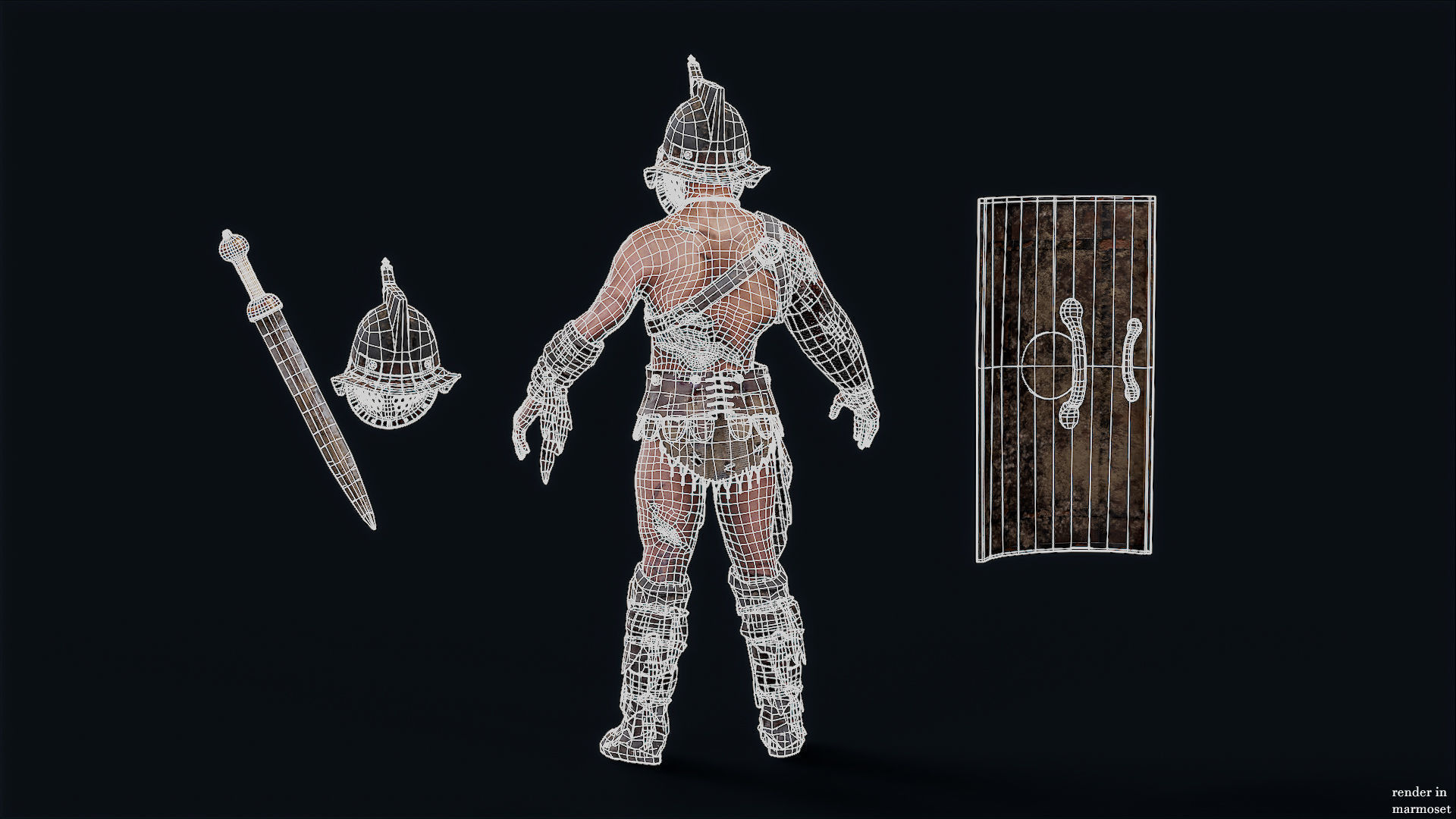 GLADIATOR MURMILLO UNDEAD1 Low-poly 3D model_14