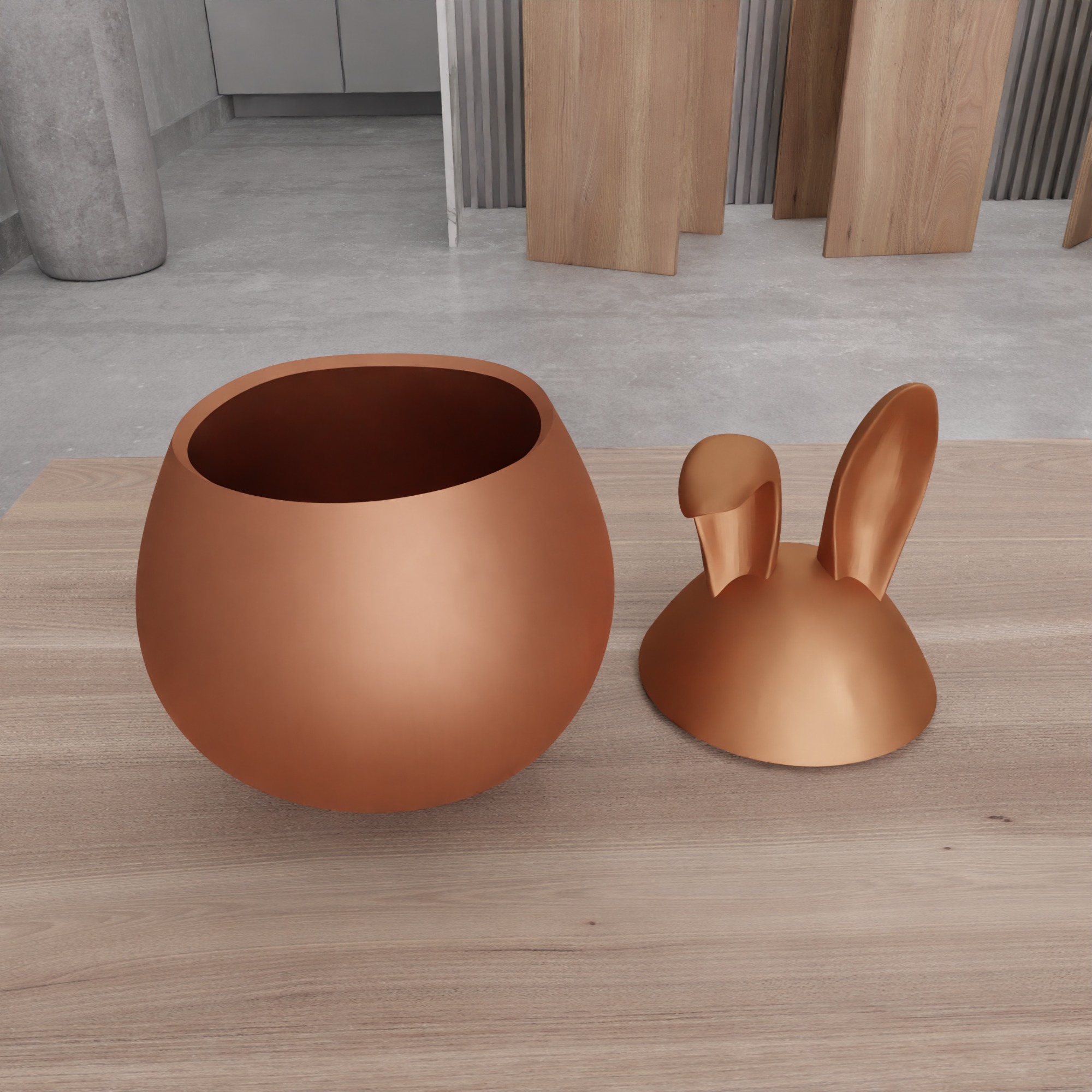 Cute Easter Bunny Basket - 327 3D print model_10