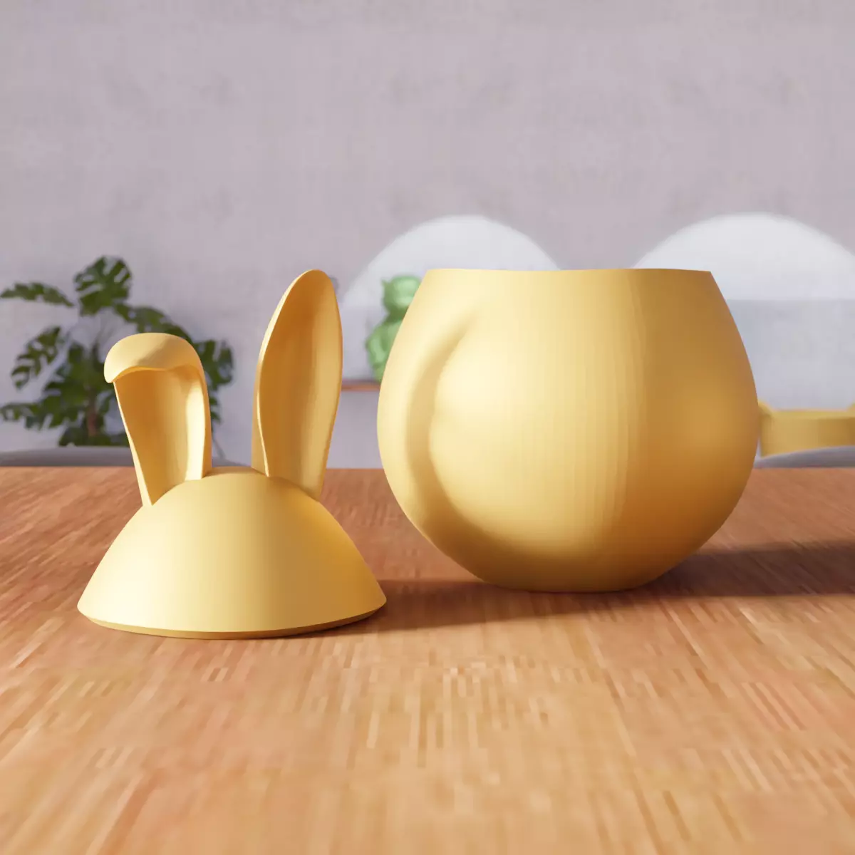 Cute Easter Bunny Basket - 327 3D print model_3