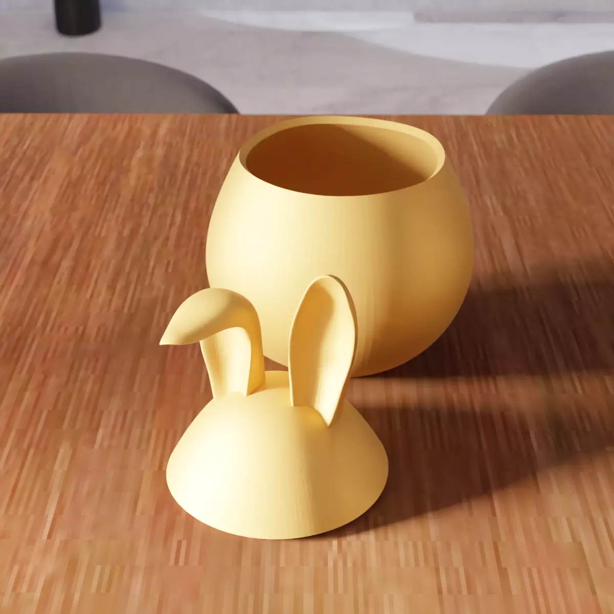 Cute Easter Bunny Basket - 327 3D print model_7