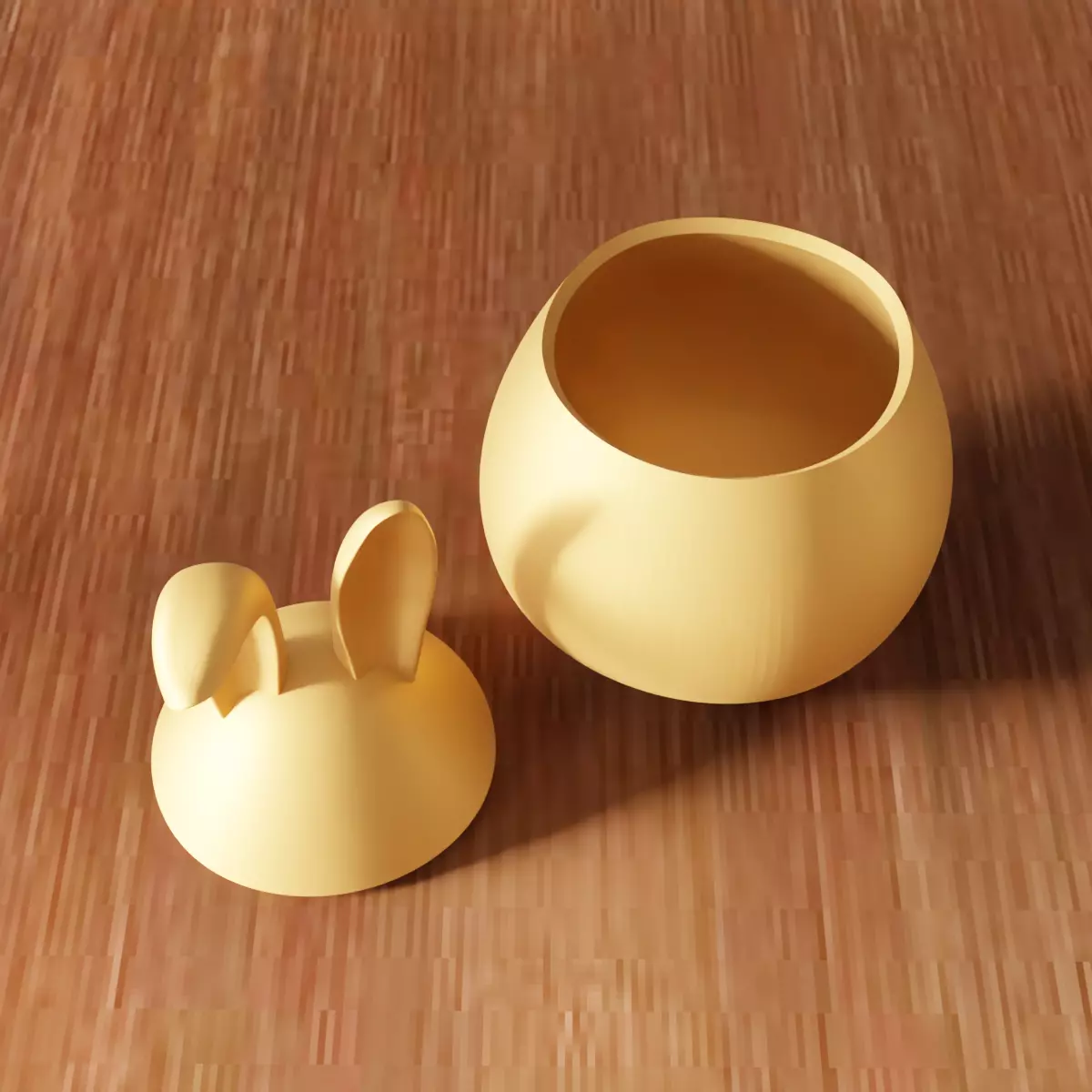 Cute Easter Bunny Basket - 327 3D print model_1