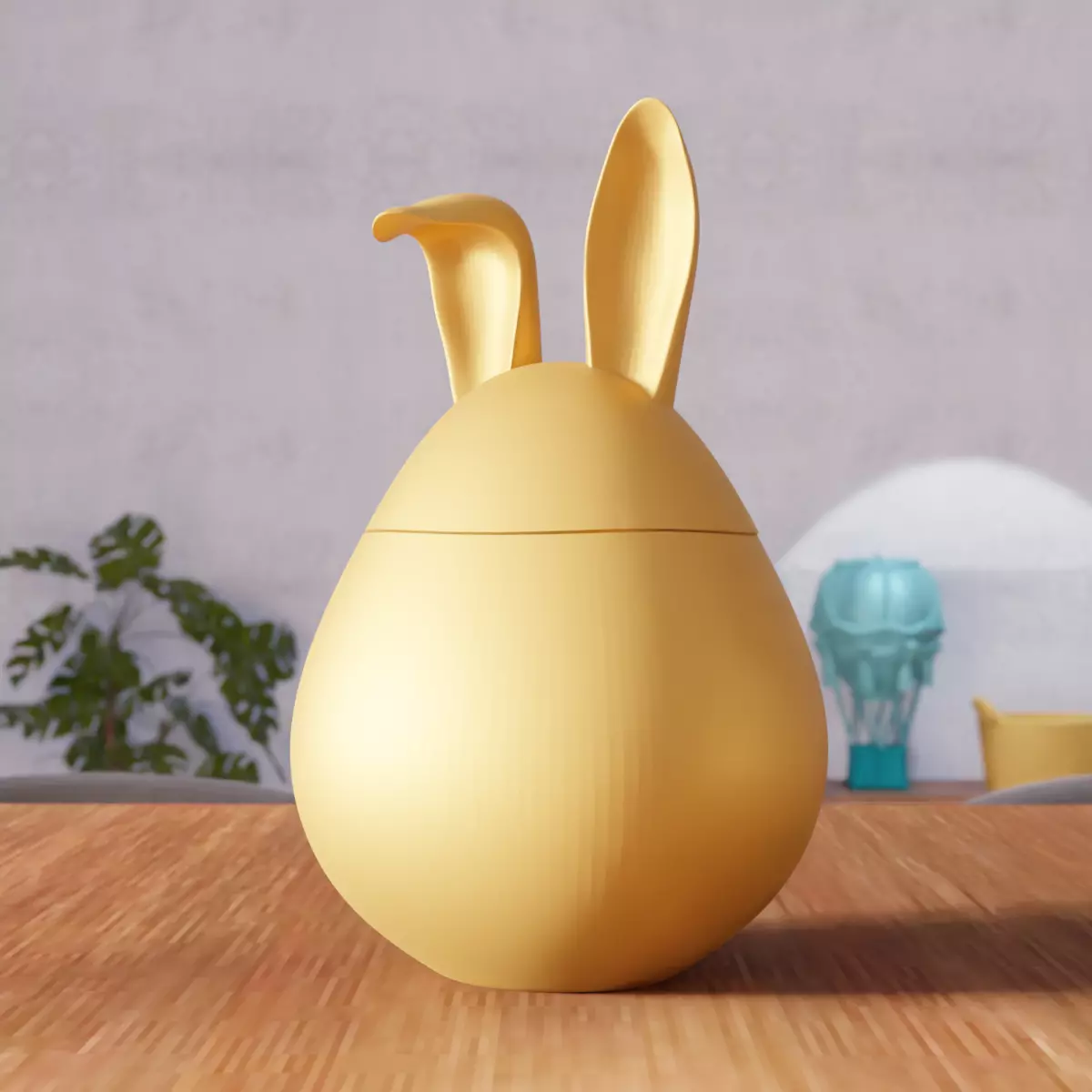 Cute Easter Bunny Basket - 327 3D print model_4