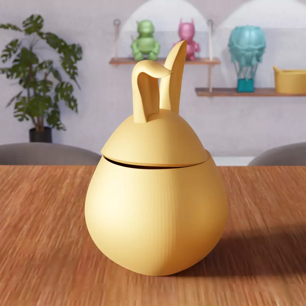 Cute Easter Bunny Basket - 327 3D print model_2