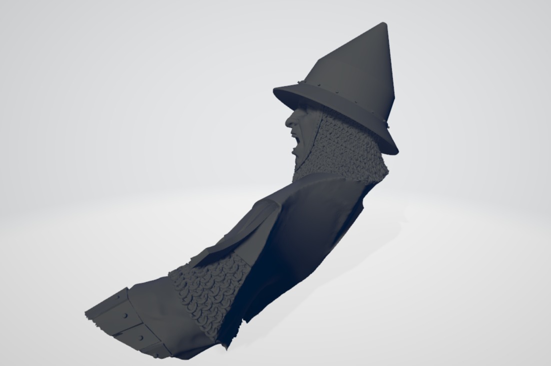 Warrior of Byzantium Portrait bust Warrior cry 3D print model_6