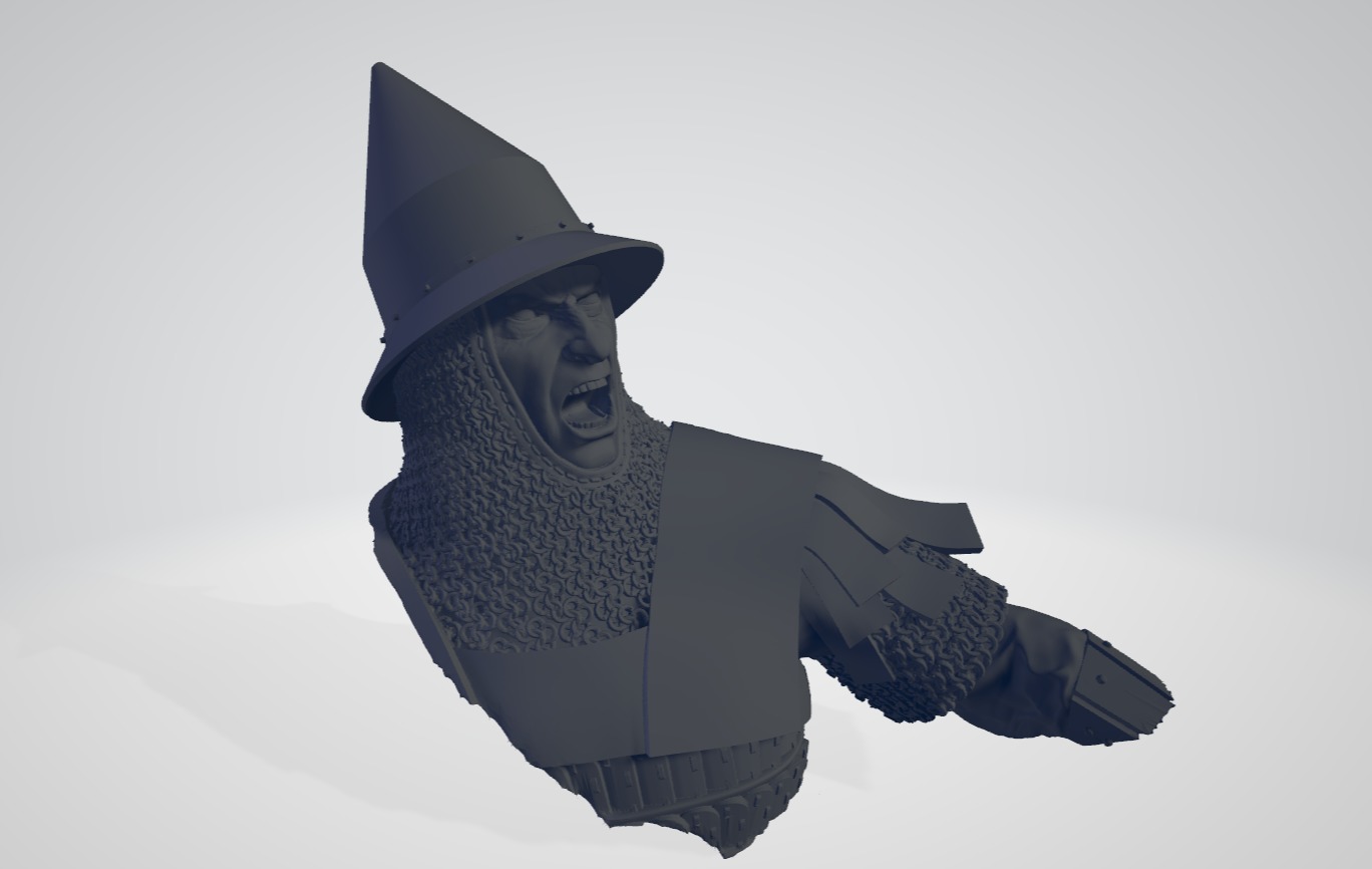 Warrior of Byzantium Portrait bust Warrior cry 3D print model_4