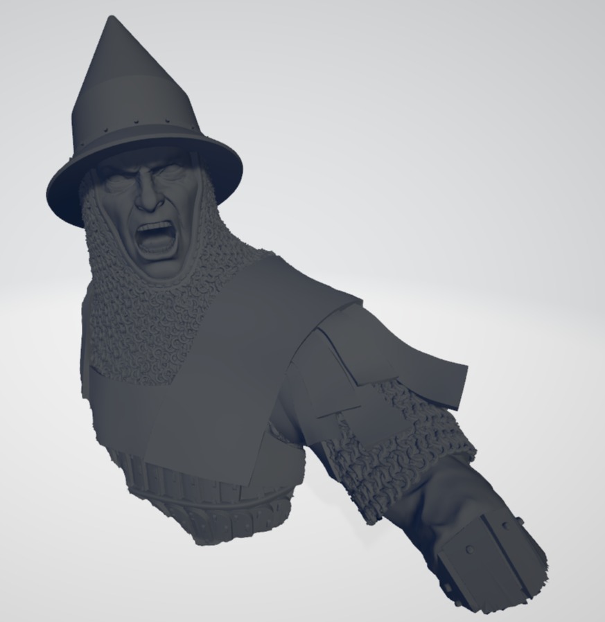 Warrior of Byzantium Portrait bust Warrior cry 3D print model_2