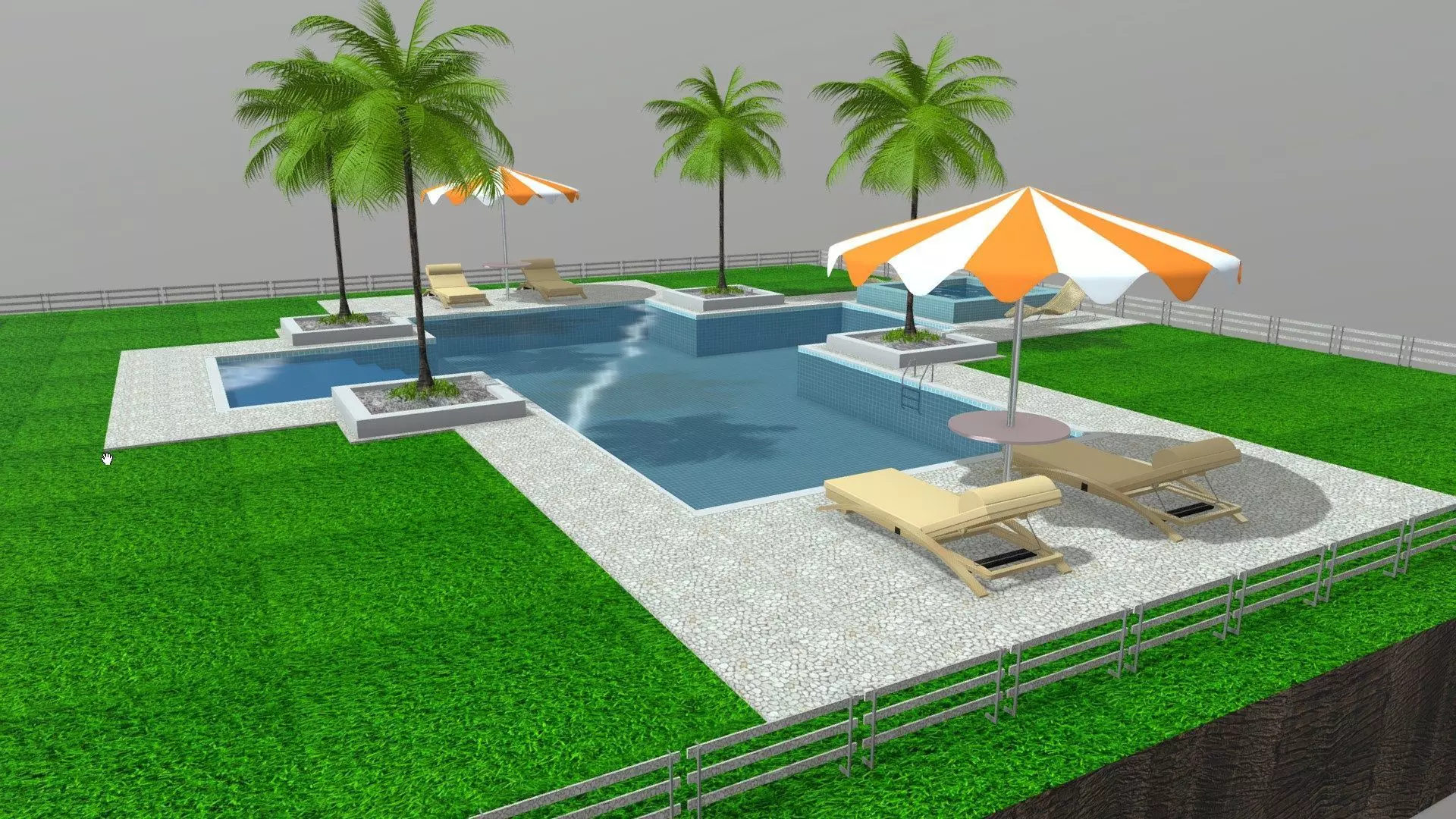 Swimming pool 3D model_0