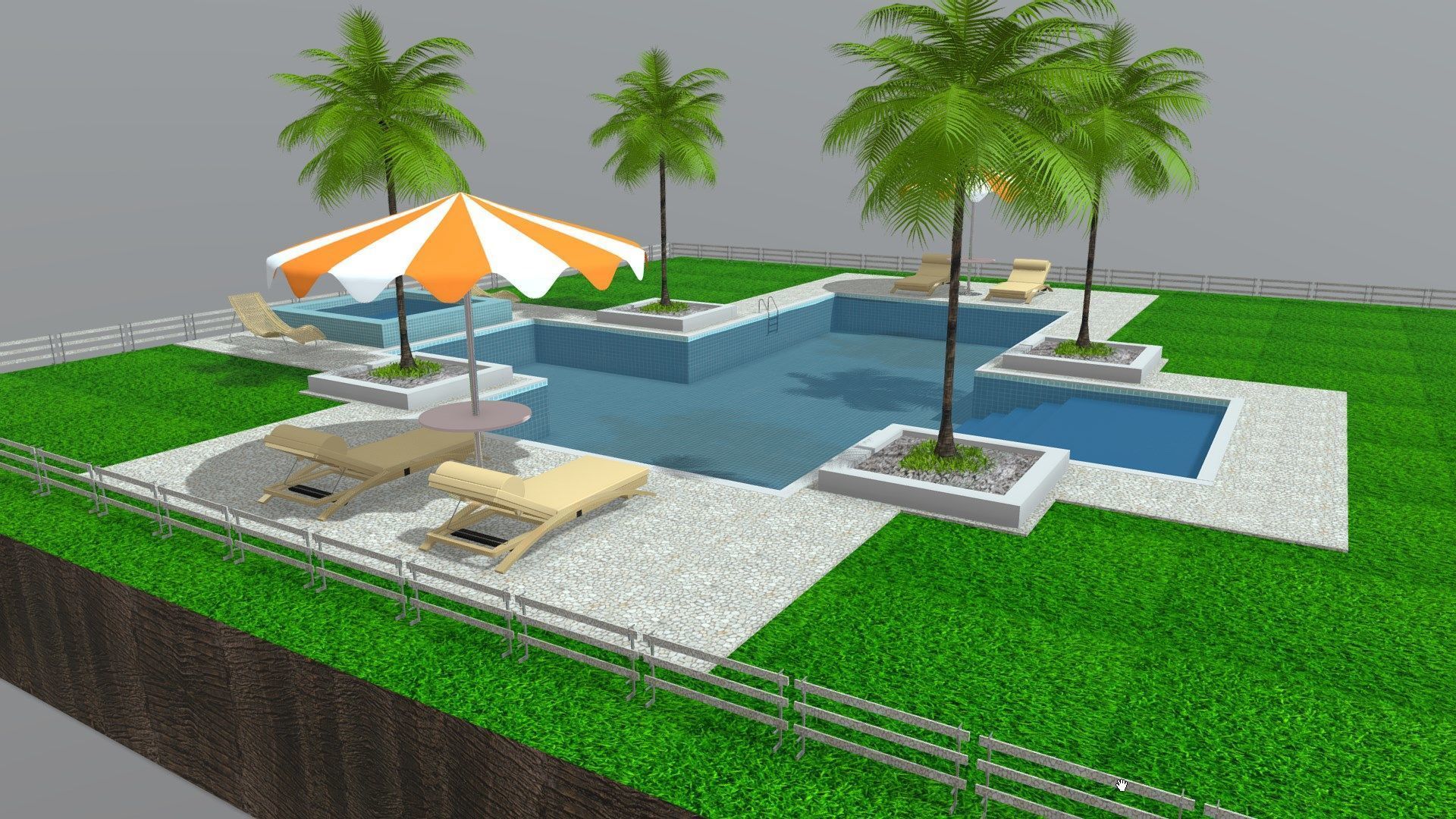 Swimming pool 3D model_3