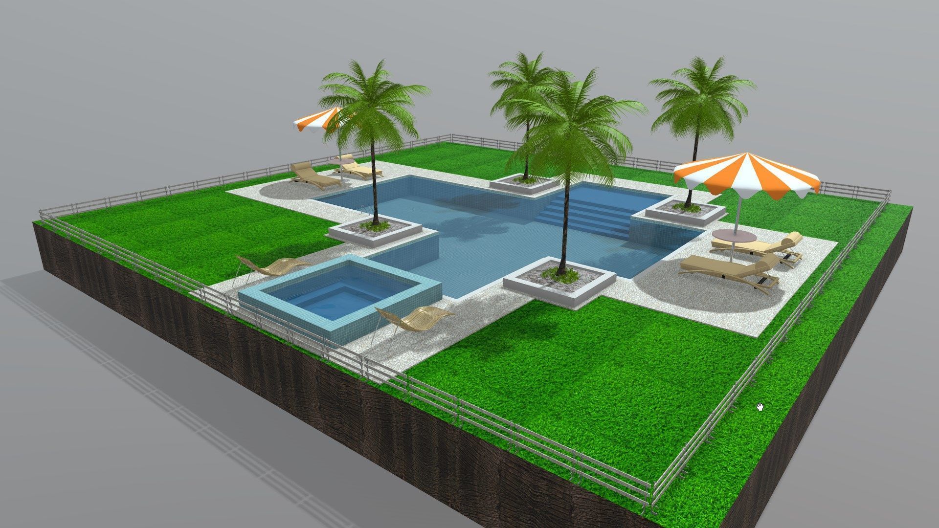 Swimming pool 3D model_2