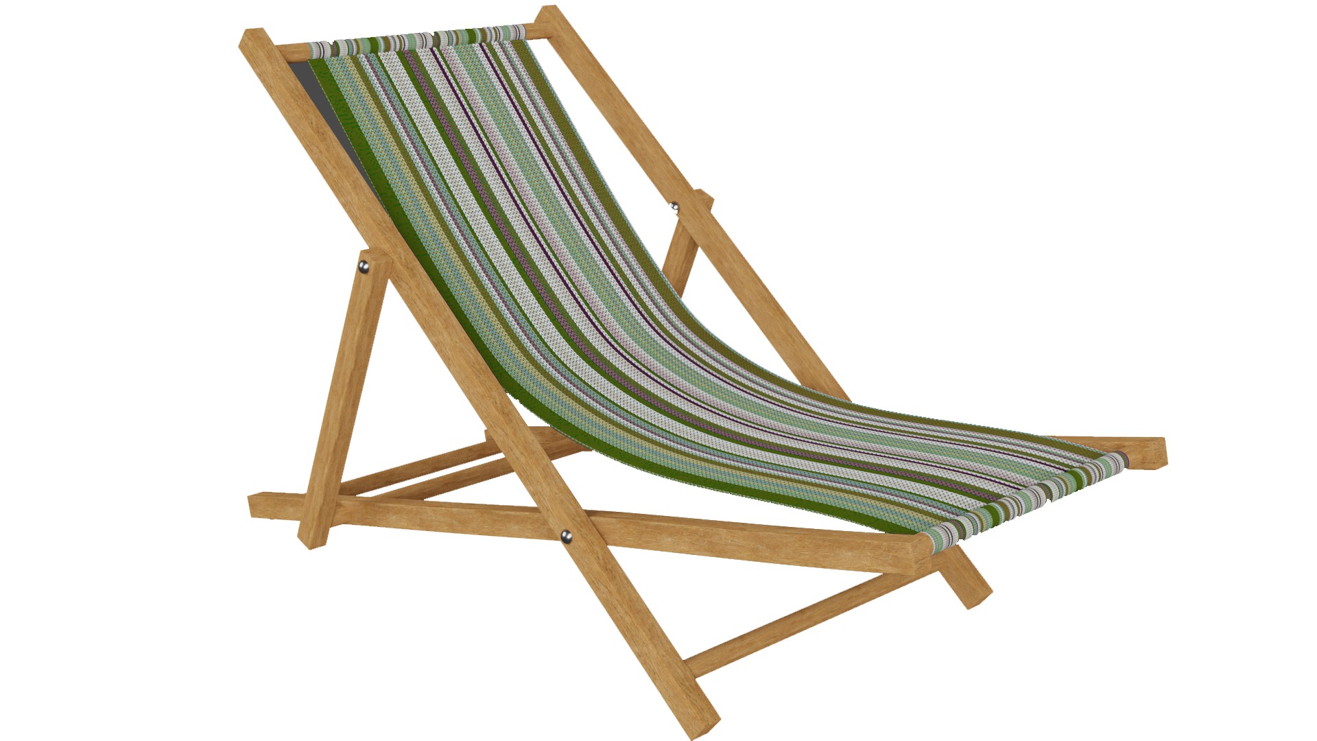 Beach Chair Low-poly 3D model_1
