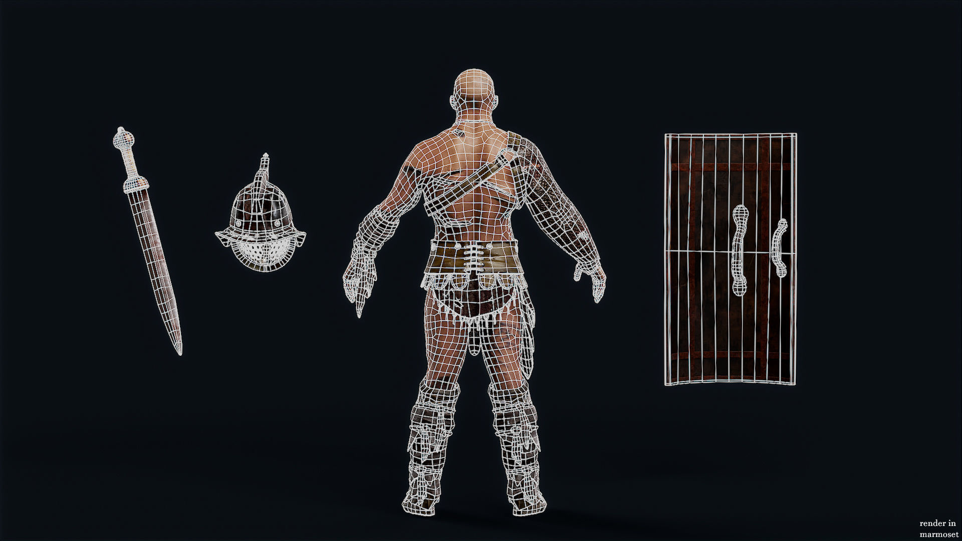 GLADIATOR MURMILLO UNDEAD2 Low-poly 3D model_14