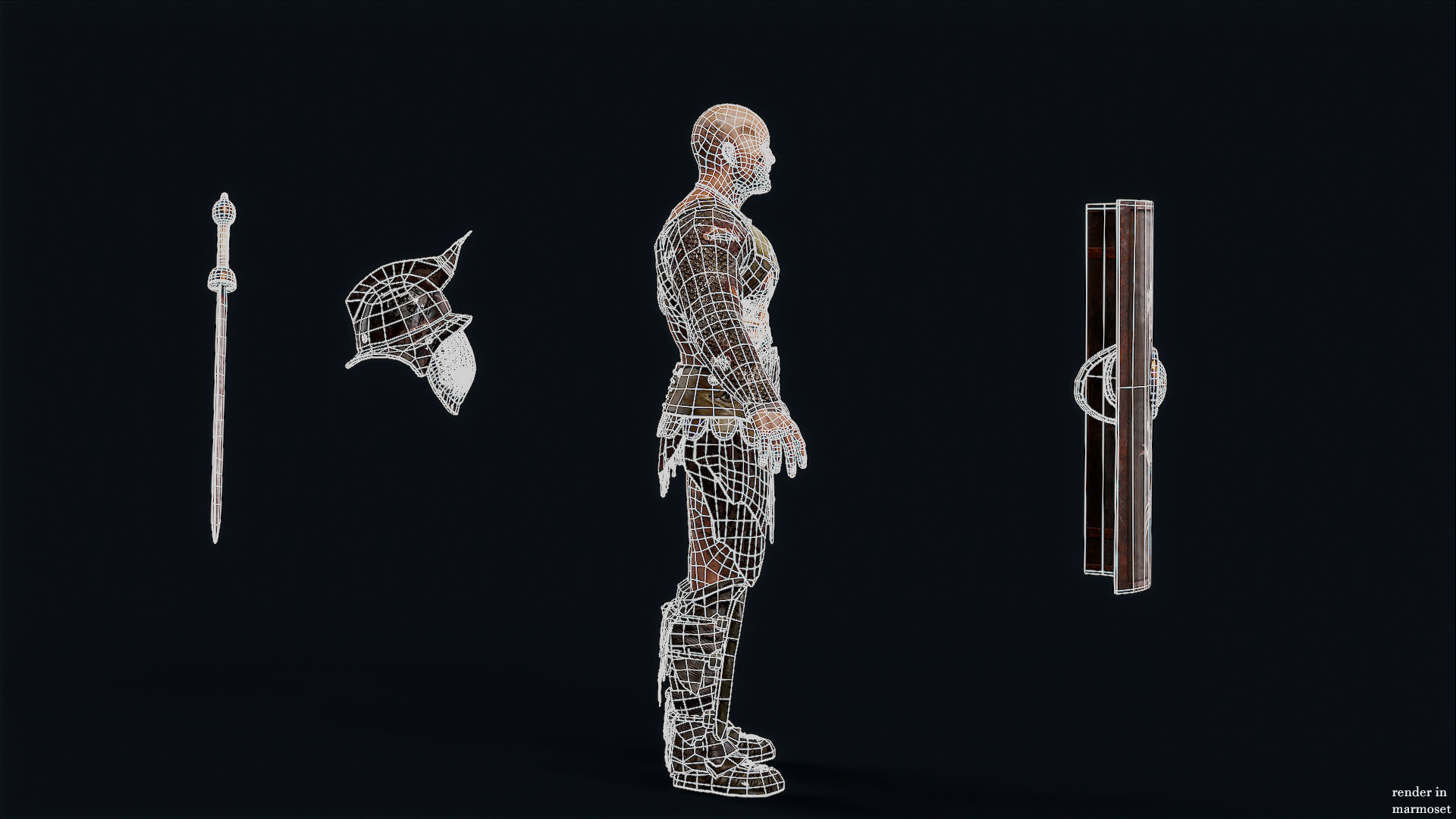 GLADIATOR MURMILLO UNDEAD2 Low-poly 3D model_13