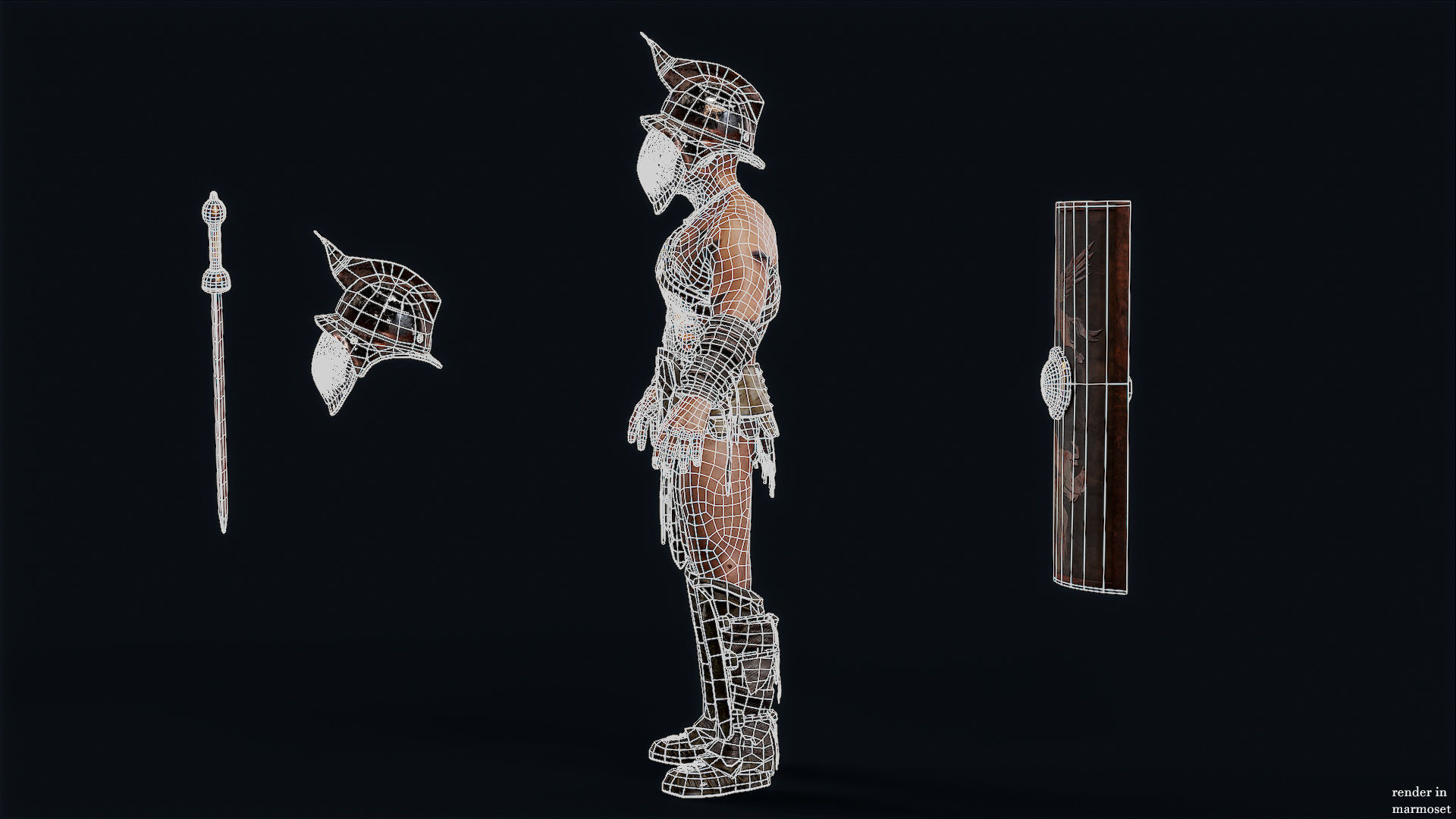 GLADIATOR MURMILLO UNDEAD2 Low-poly 3D model_15