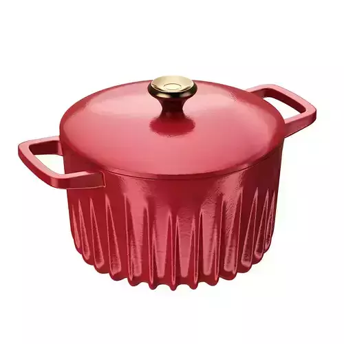 Dutch Oven Pot With Lid Red by Fireup