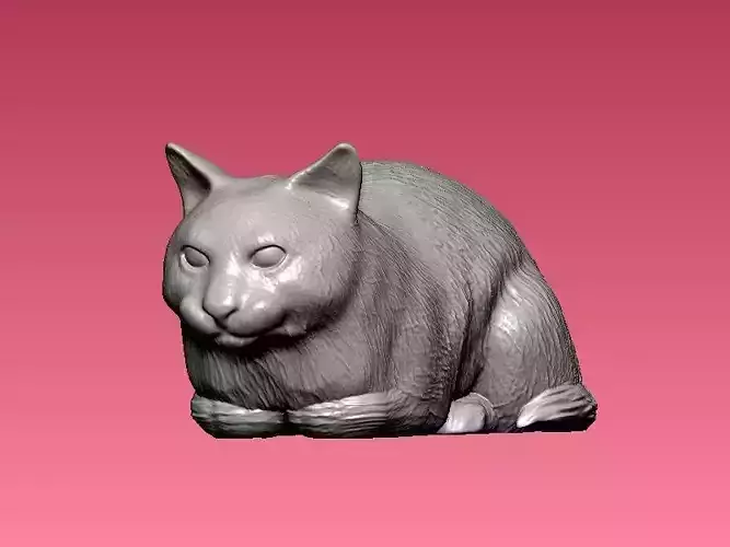 Fat Cat wif statue - 3D print