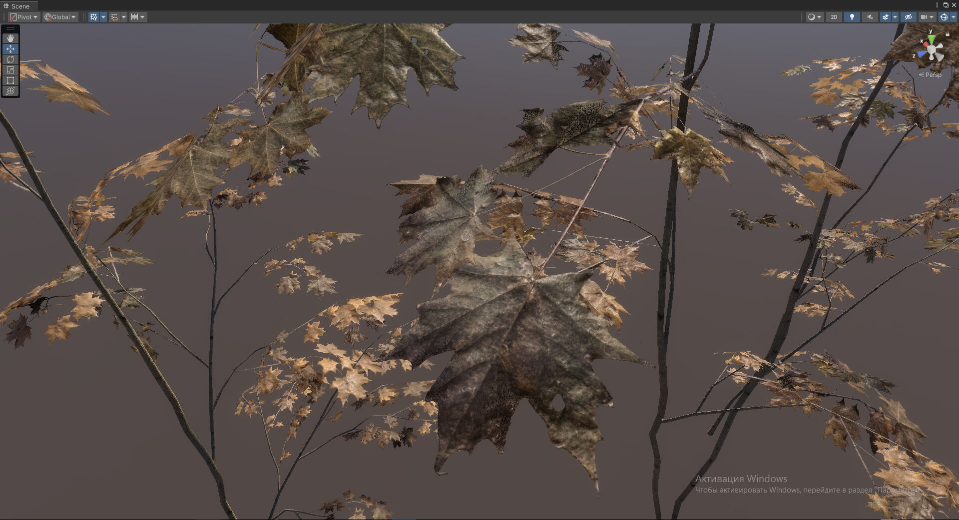 Autumn Forest  Game Trees  Low-poly 3D model_8