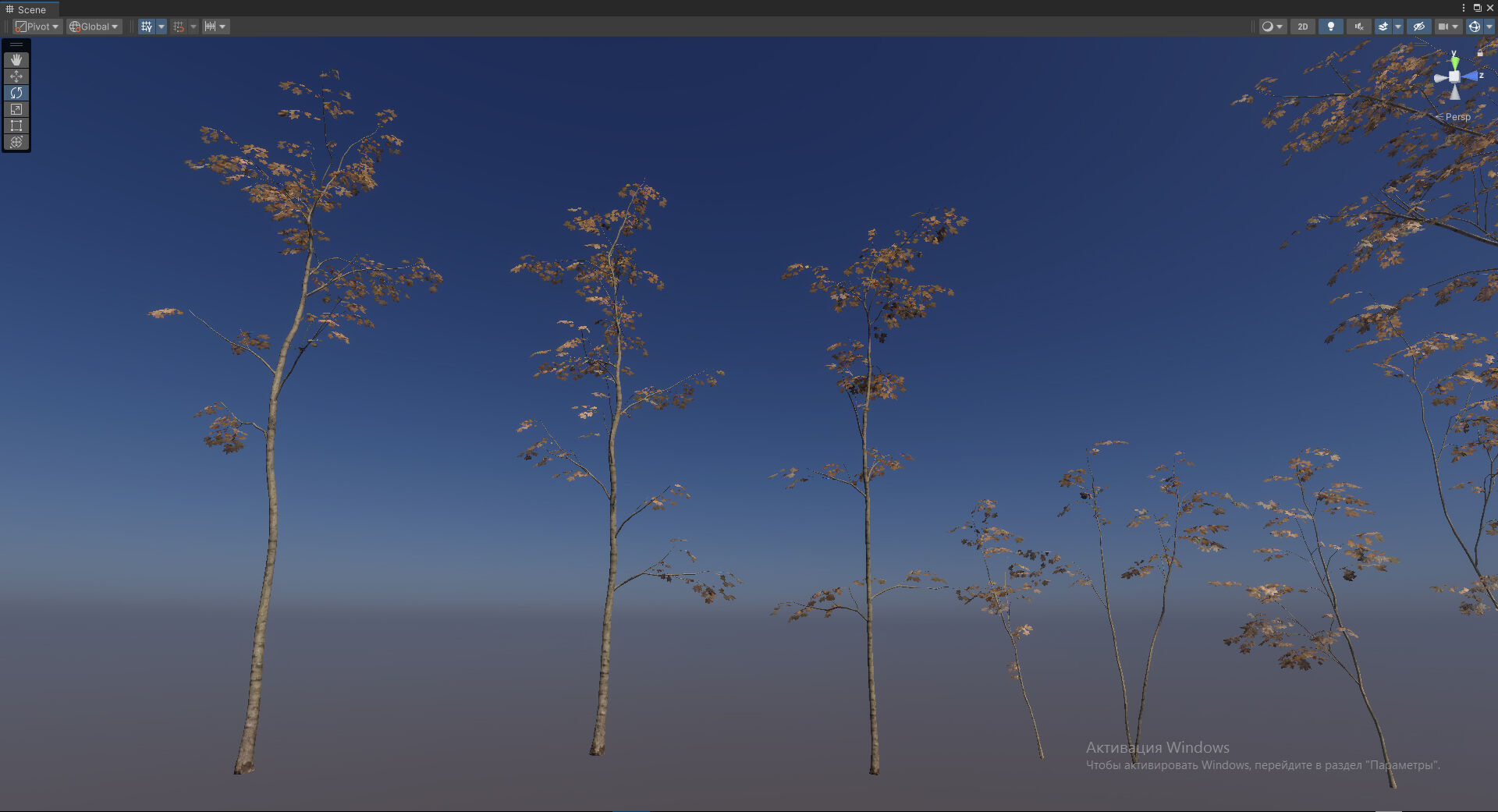 Autumn Forest  Game Trees  Low-poly 3D model_17