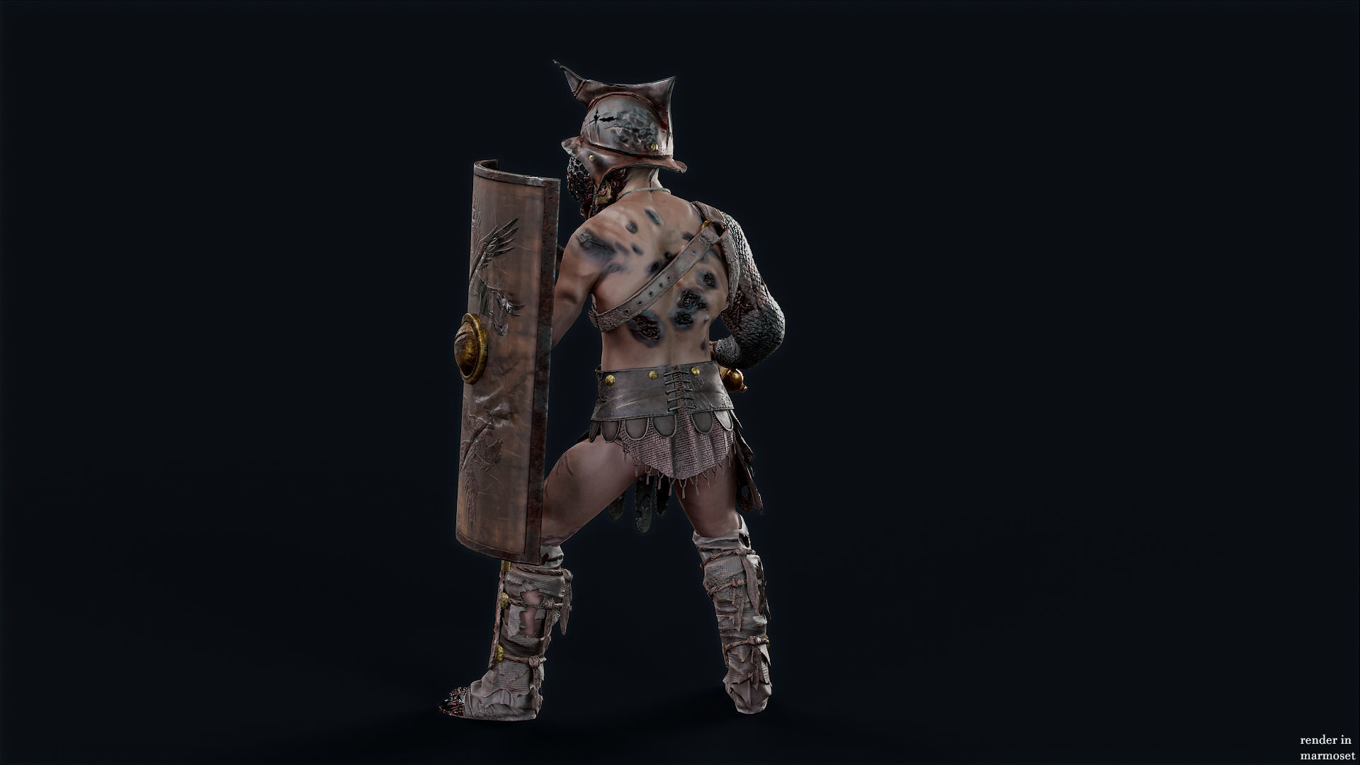 GLADIATOR MURMILLO UNDEAD3 Low-poly 3D model_4