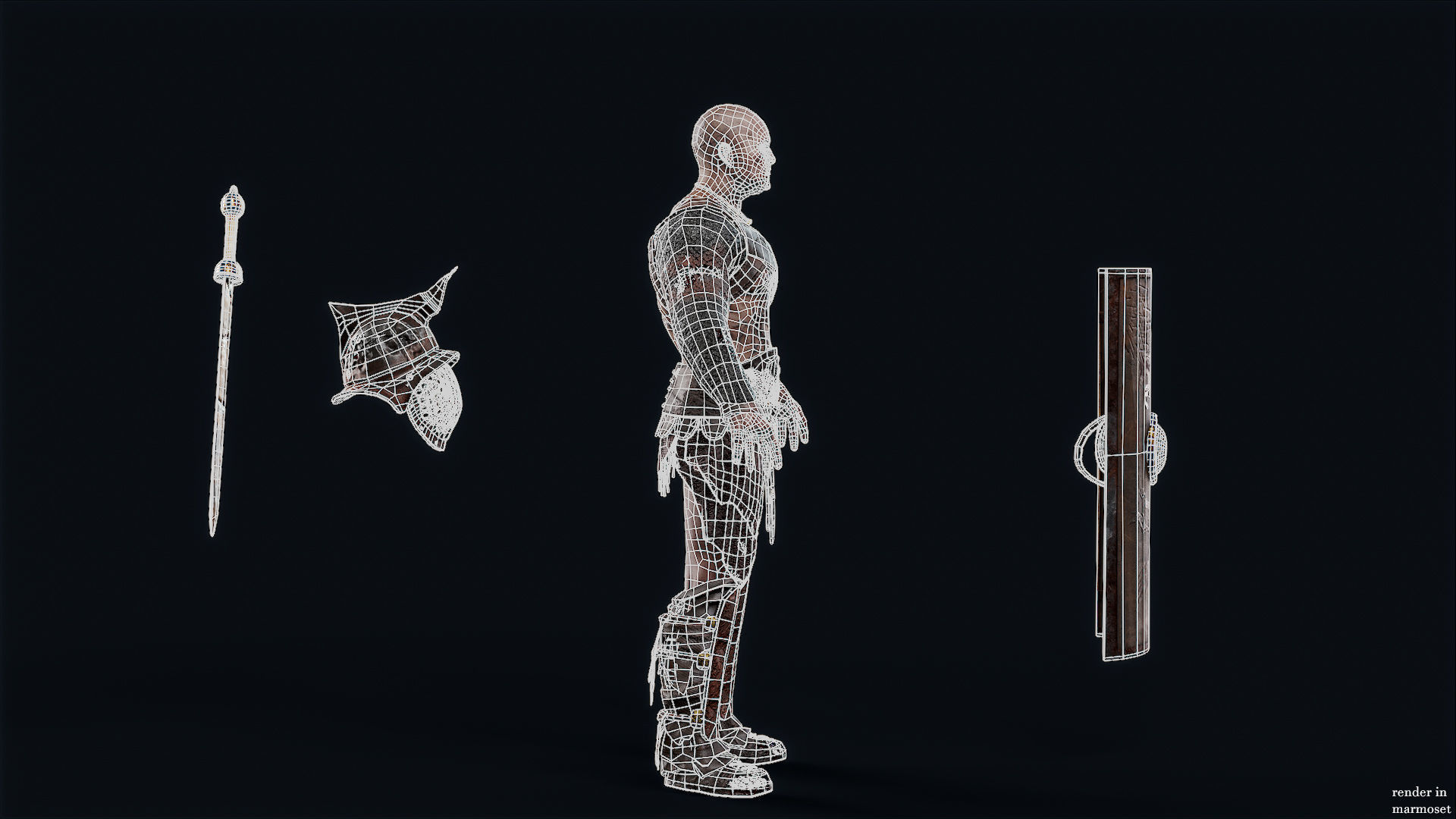 GLADIATOR MURMILLO UNDEAD3 Low-poly 3D model_11