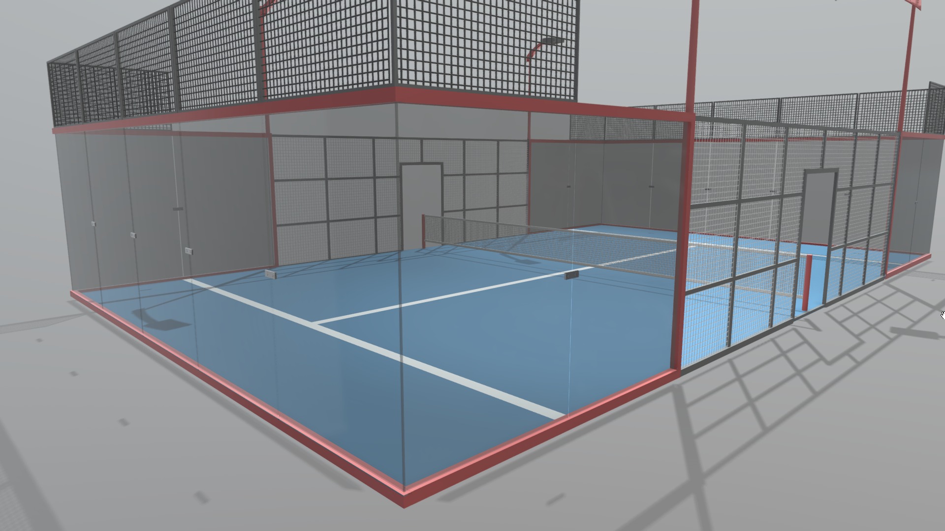 Padel court 3D model_5
