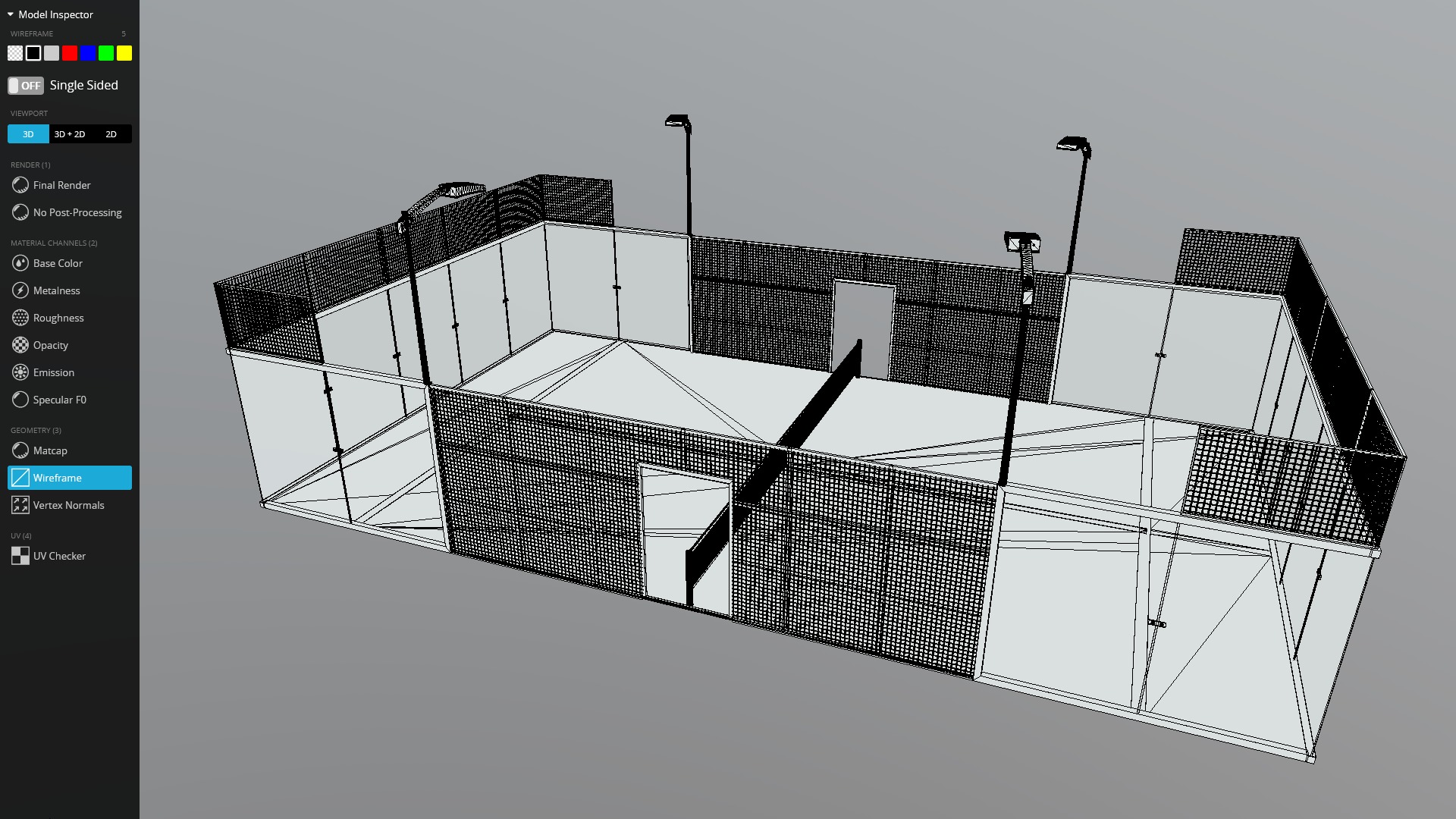 Padel court 3D model_6