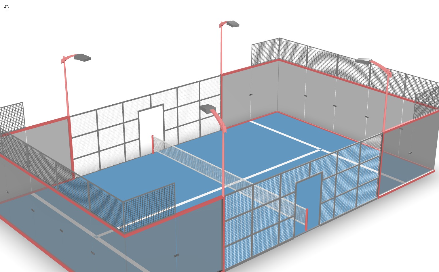 Padel court 3D model_2