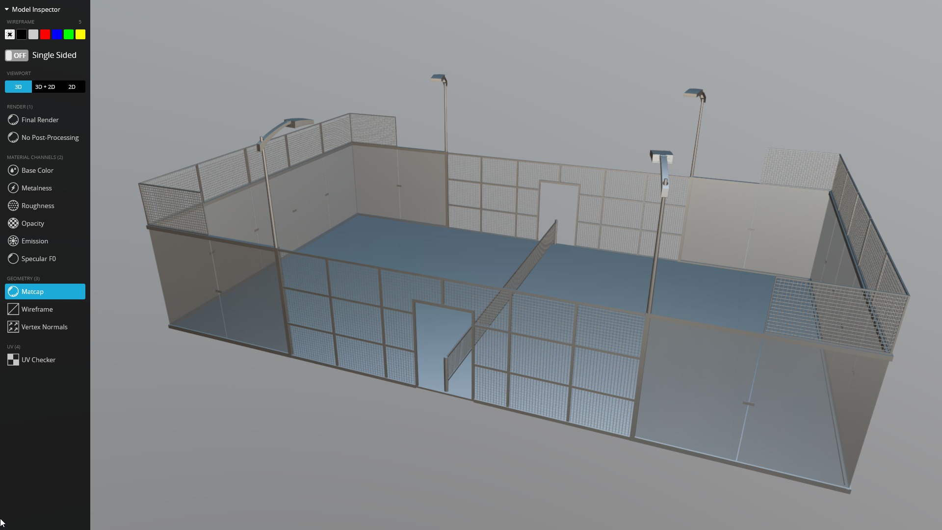 Padel court 3D model_8