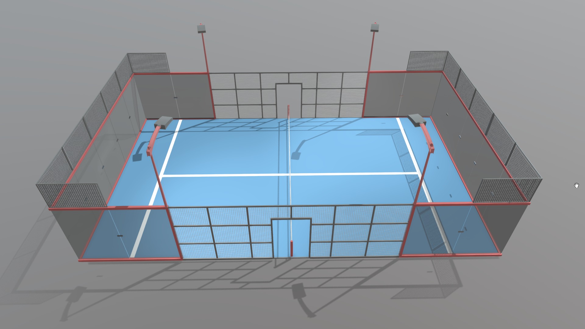 Padel court 3D model_4