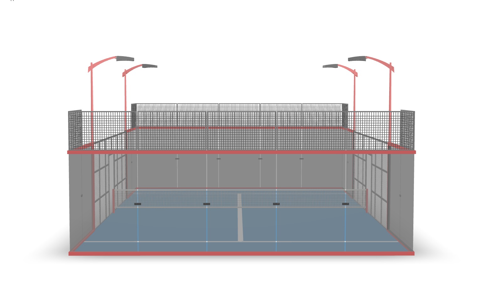 Padel court 3D model_3