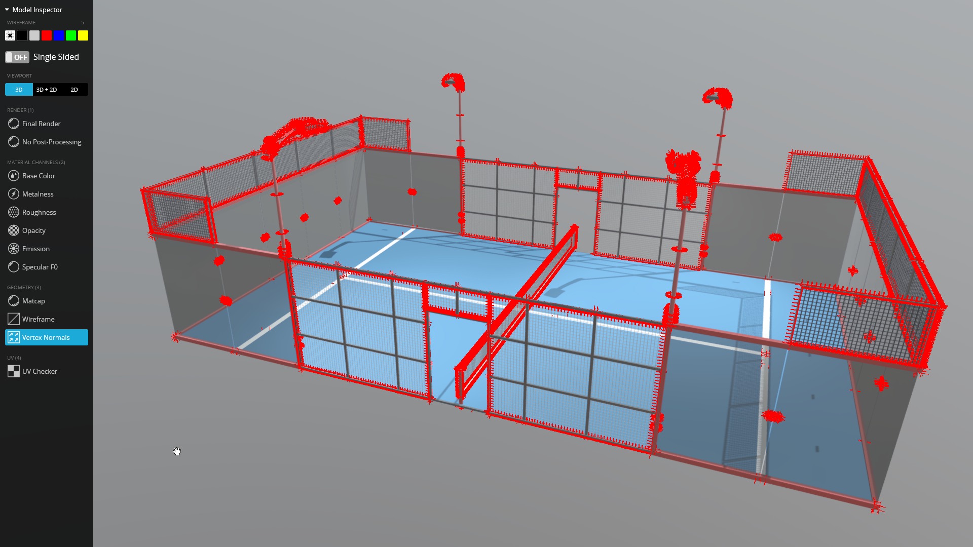 Padel court 3D model_7