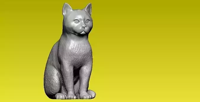 Cat slogan back statue - 3D print
