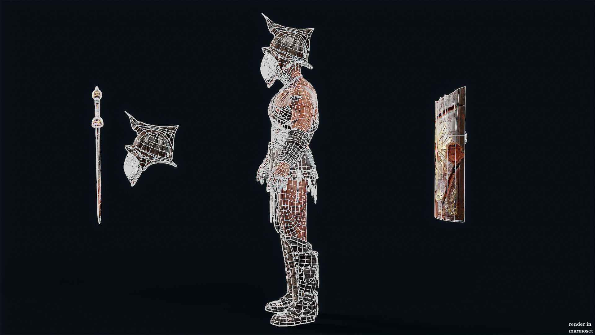 GLADIATOR MURMILLO UNDEAD4 Low-poly 3D model_13