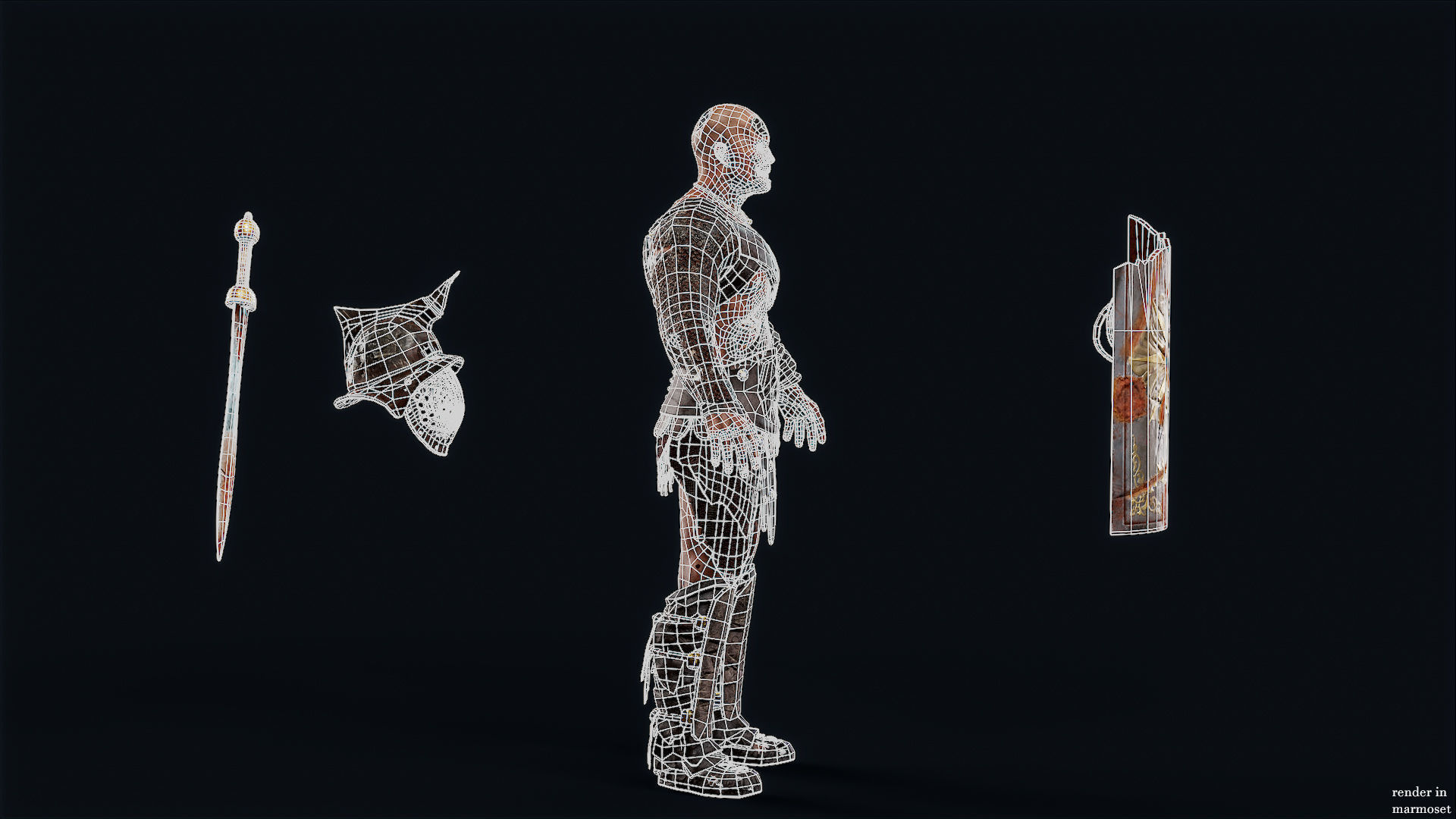 GLADIATOR MURMILLO UNDEAD4 Low-poly 3D model_12