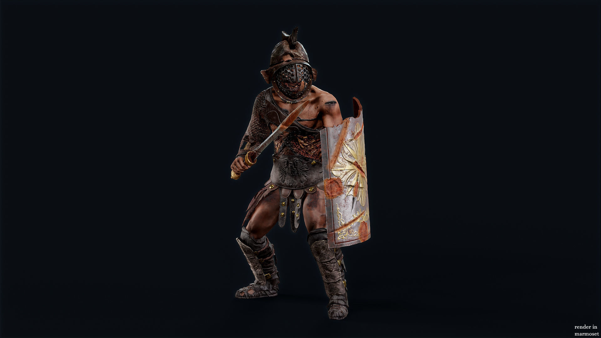 GLADIATOR MURMILLO UNDEAD4 Low-poly 3D model_3