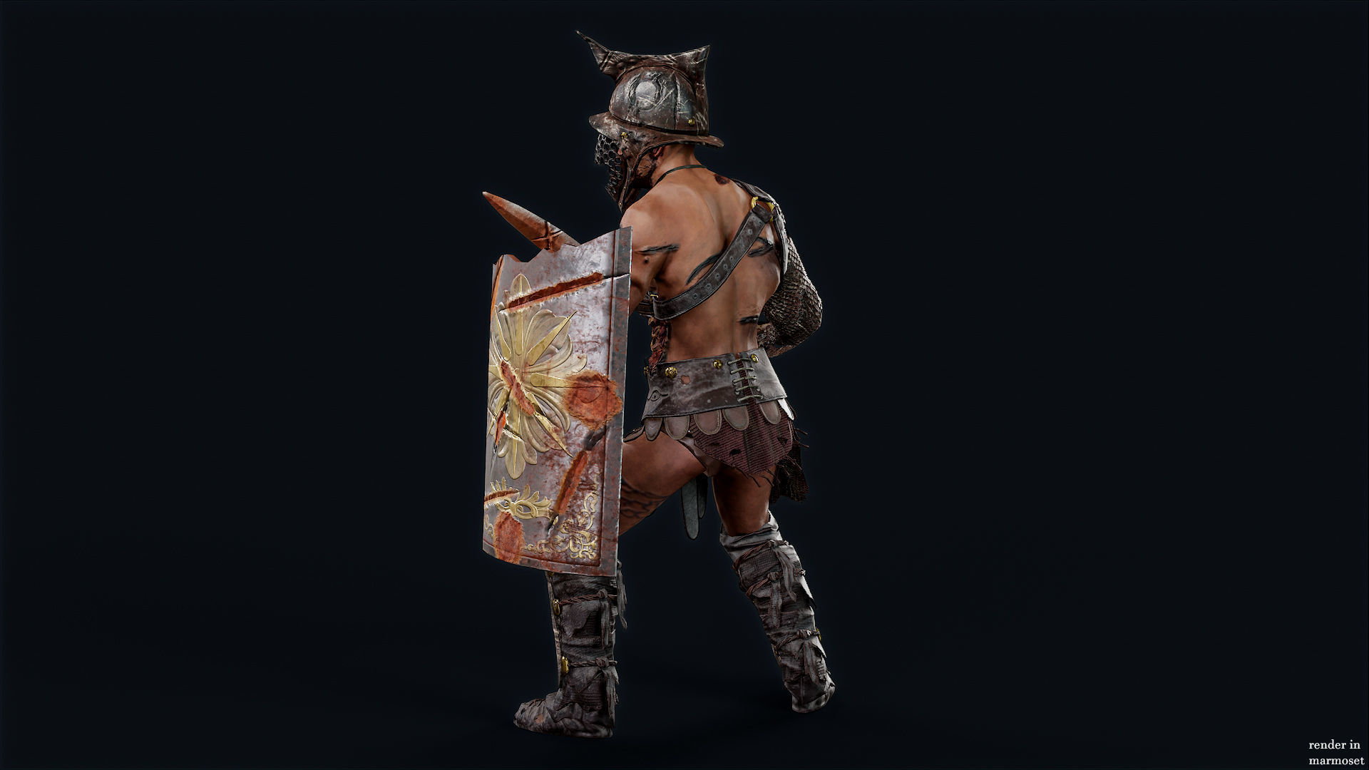 GLADIATOR MURMILLO UNDEAD4 Low-poly 3D model_5
