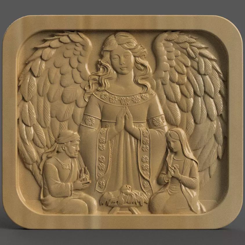 Christmas Nativity Scene 3D Wall Art and Keychain Design 002 3D print model_0