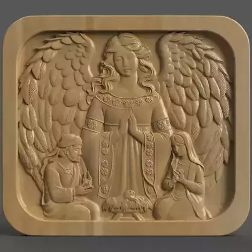 Christmas Nativity Scene 3D Wall Art and Keychain Design 002 3D print model