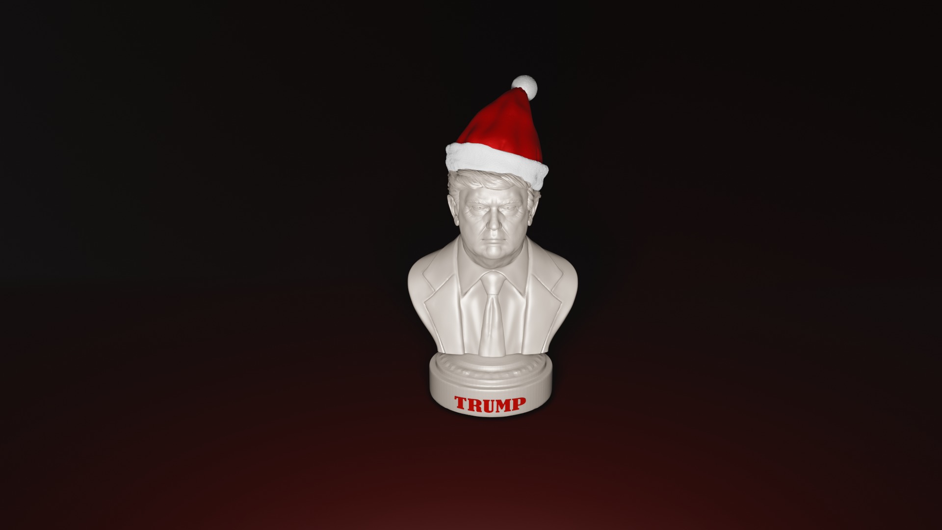 Trump Bust with Santa Hat 3D Printing  Holiday Decoration 3D print model_2