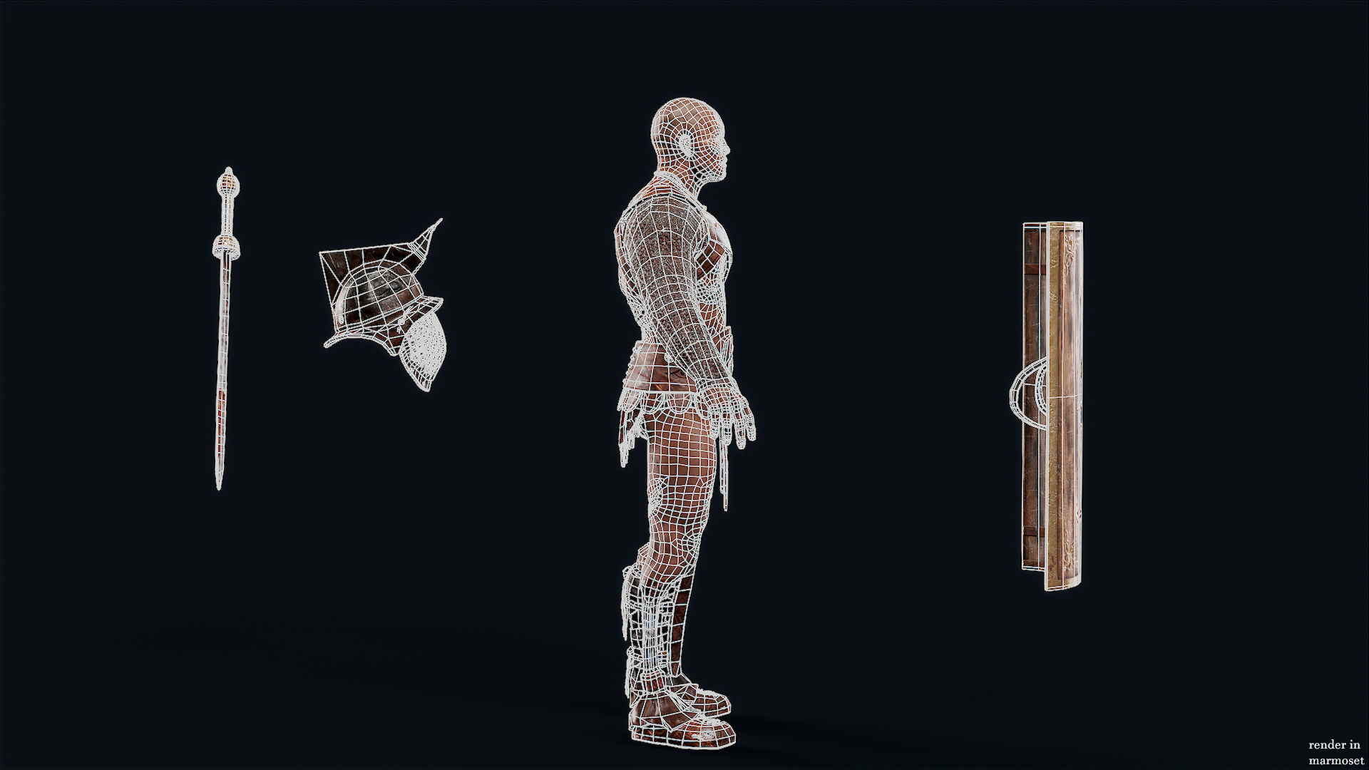 GLADIATOR MURMILLO UNDEAD5 Low-poly 3D model_10