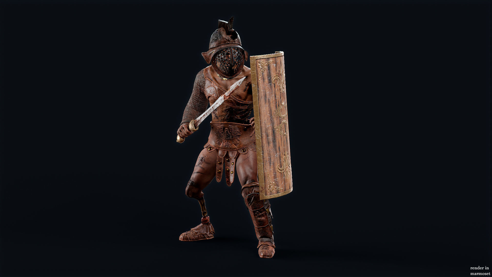 GLADIATOR MURMILLO UNDEAD5 Low-poly 3D model_3