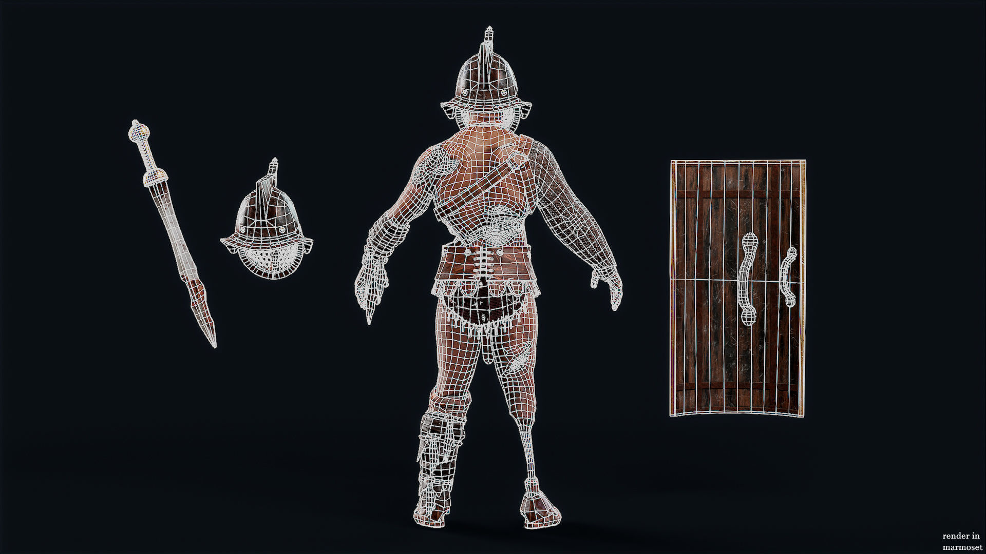 GLADIATOR MURMILLO UNDEAD5 Low-poly 3D model_13