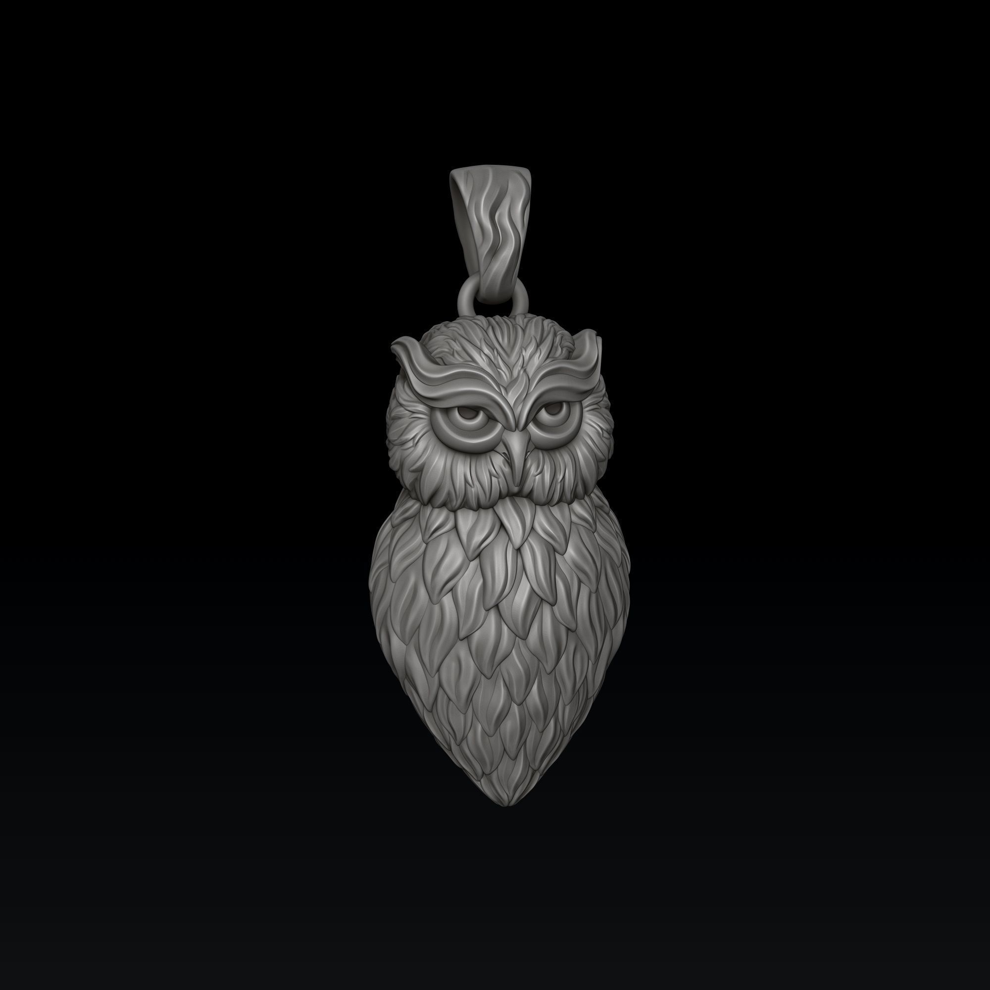 Owl Pendant Ring v2 Collection 3D print model_5