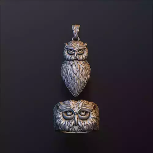 Owl Pendant Ring v2 Collection