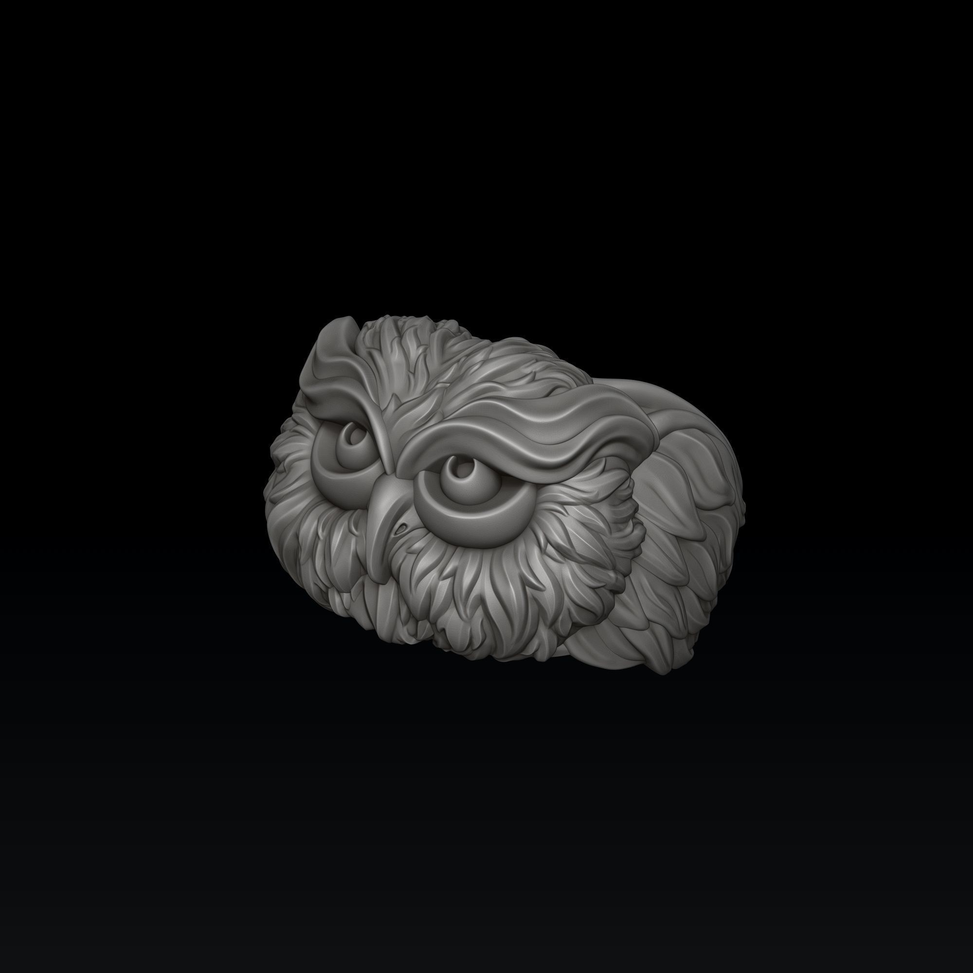 Owl Pendant Ring v2 Collection 3D print model_6