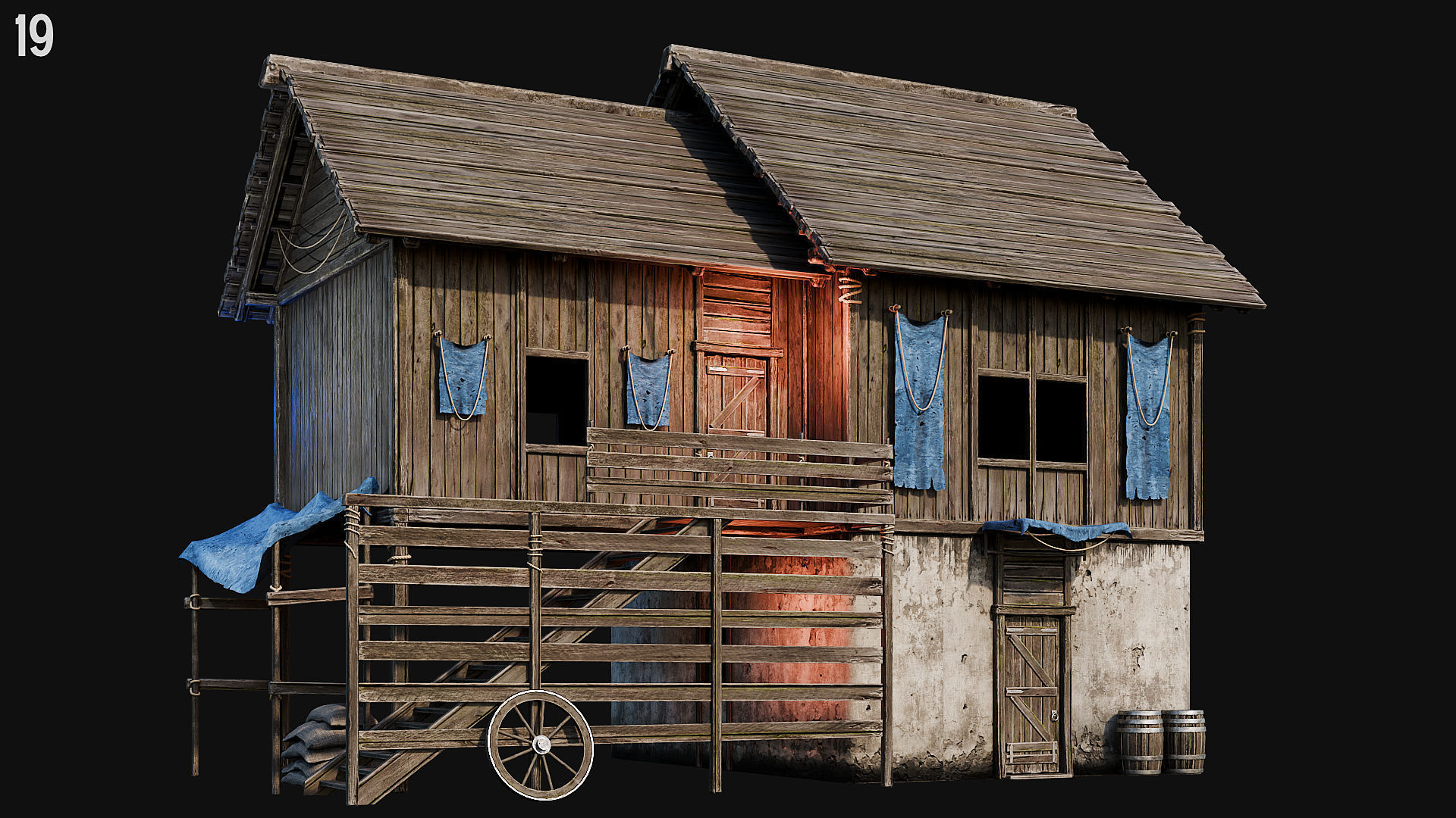 MEDIEVAL 02 with INTERIORS 4K Low-poly 3D model_62