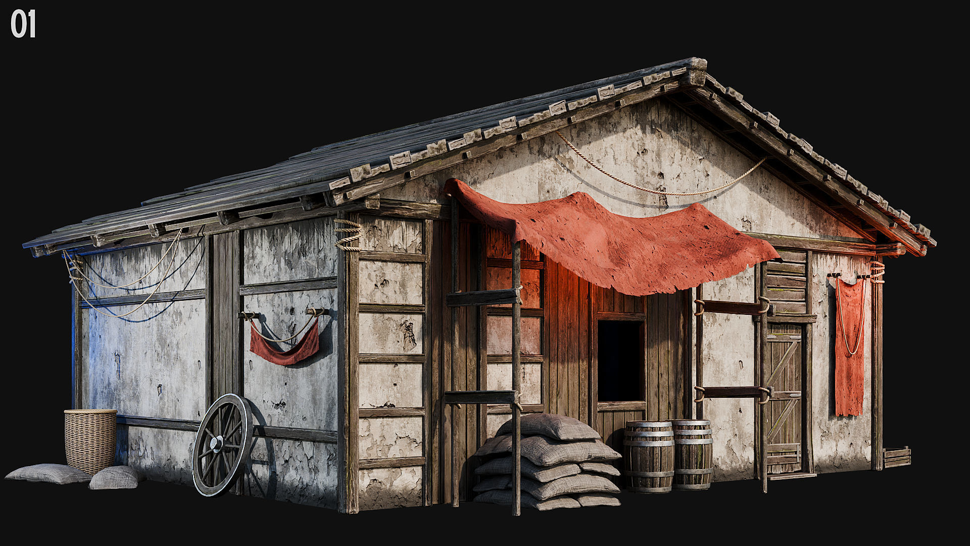 MEDIEVAL 02 with INTERIORS 4K Low-poly 3D model_7