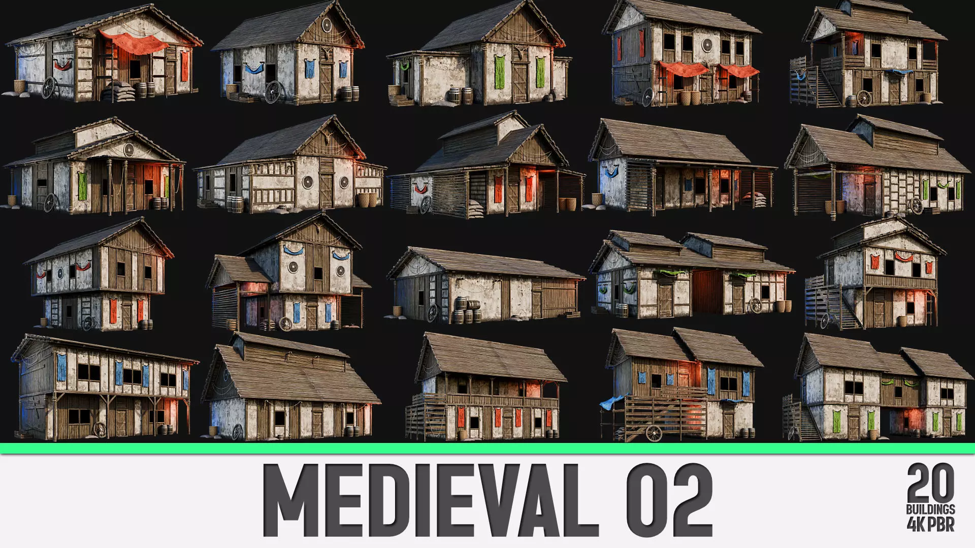 MEDIEVAL 02 with INTERIORS 4K Low-poly 3D model_0