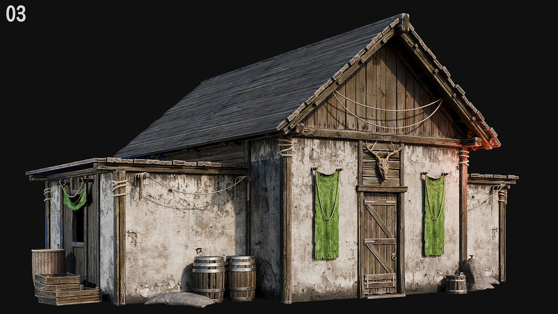 MEDIEVAL 02 with INTERIORS 4K Low-poly 3D model_14